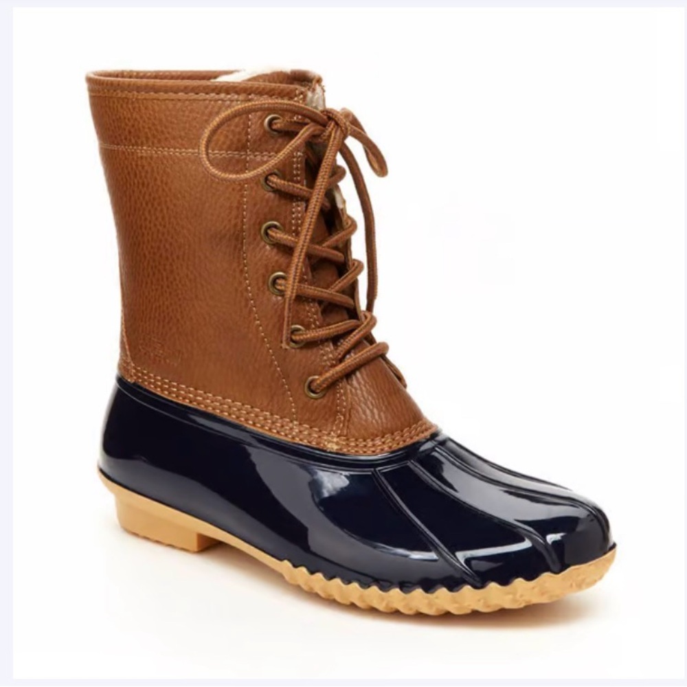 Jambu Brown and Navy Woman’s Maplewood Duck Boot
